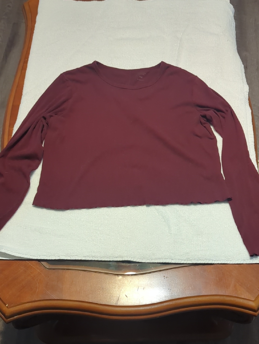 Arizona Jean Company Long-Sleeve Cropped Top - Wine